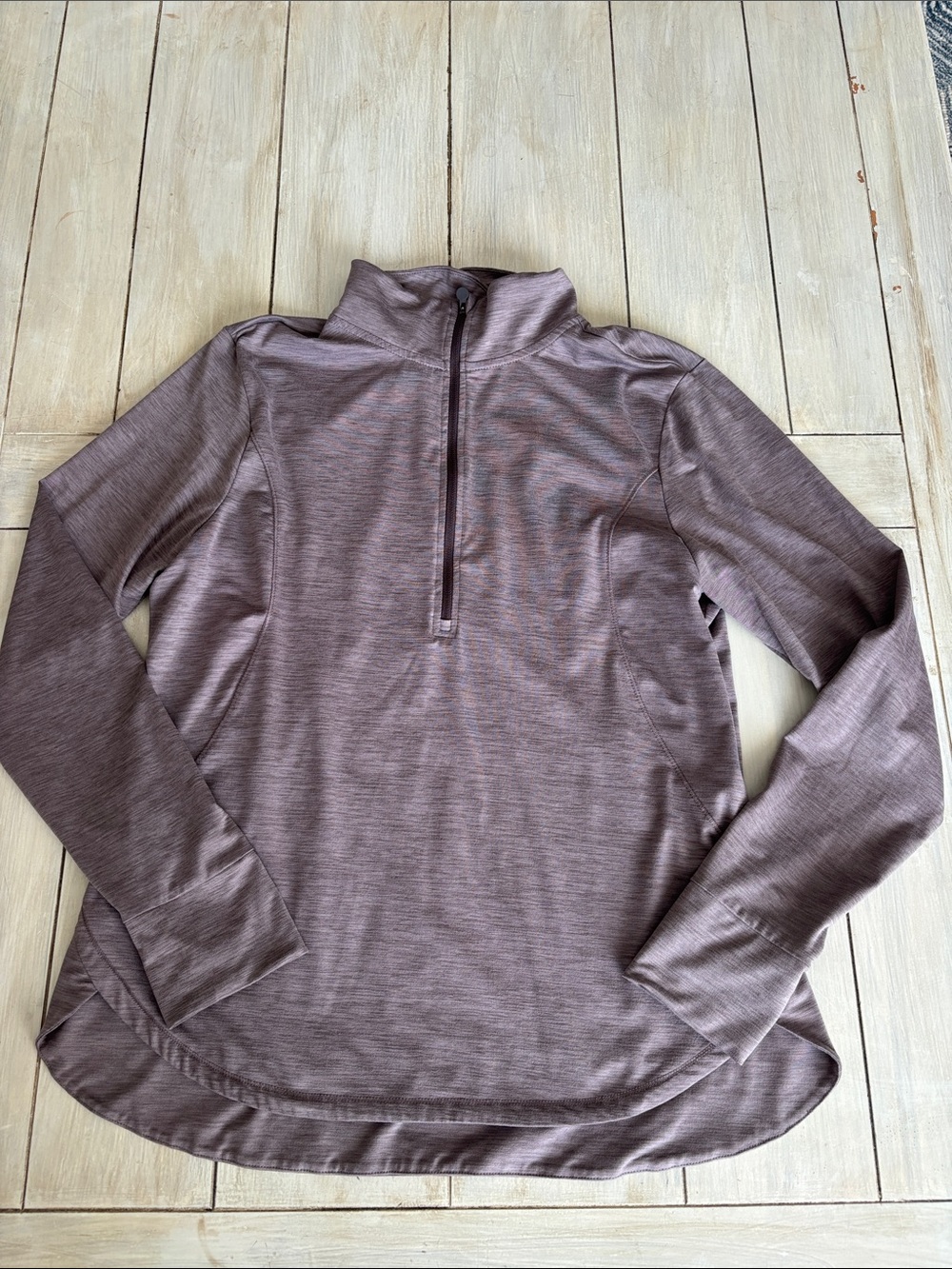 Apana Purple Gray Zip Up Athletic Pullover Large